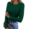 Fantaslook Fitted Long Sleeve Shirts for Women Stretch Casual Basic Tops Crewneck Ribbed Tees Shirts