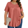 FANTASLOOK WOMENS PLUS SIZE TOPS TUNIC SHORT SLEEVE SHIRTS FLORAL BLOUSES LOOSE SUMMER TOPS