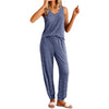 Fantaslook Womens Pajamas Sets V Neck Tank Tops and Long Pants Two Piece Lounge Sets Summer Oufits Loungewear