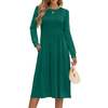 Fantaslook Long Sleeve Midi Dresses for Women Casual Floral Dress Flowy Fall Dresses with Pockets