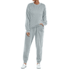Fantaslook Womens Two Piece Sets Crewneck Long Sleeve Ribbed Sweatsuits Pullover Lounge Set with Pockets Casual Tracksuit Fall Outfits