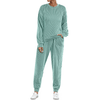 Fantaslook Womens Two Piece Sets Crewneck Long Sleeve Ribbed Sweatsuits Pullover Lounge Set with Pockets Casual Tracksuit Fall Outfits