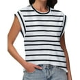 Fantaslook Cap Sleeve Tops for Women Casual Crewneck Tank Tops Summer Basic Tee Shirts