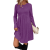 Fantaslook Fall Long Sleeve Dresses for Women Crew Neck Empire Waist Tunic Dress with Pockets Sweater Dress