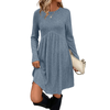 Fantaslook Fall Long Sleeve Dresses for Women Crew Neck Empire Waist Tunic Dress with Pockets Sweater Dress