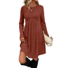 Fantaslook Fall Long Sleeve Dresses for Women Crew Neck Empire Waist Tunic Dress with Pockets Sweater Dress