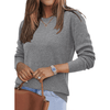Fantaslook Fall Sweaters for Women Classic Crew Neck Knit Sweaters Casual Long Sleeve Pullover Tops