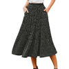 Fantaslook Midi Pleated Skirts for Women Polka Dot Swing High Waist Maxi Skirt with Pockets Dresses