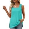 Fantaslook Tank Tops for Women Summer Square Neck Sleeveless Casual Tops Side Split Shirts