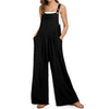 Fantaslook Wide Leg Jumpsuits for Women Casual Overalls Summer Rompers Jumpers Loose Sleeveless Straps Outfits With Pockets