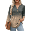 Fantaslook Womens Blouses 3/4 Sleeve V Neck Henley Shirts Dressy Casual Tops Summer Fall Fashion Clothes