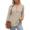 Fantaslook Womens Blouses 3/4 Sleeve V Neck Henley Shirts Dressy Casual Tops Summer Fall Fashion Clothes