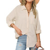 Fantaslook Womens Button Down Shirts Lapel Long Sleeve Blouses Business Work Shirt Dressy Casual Collared Tops