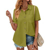 Fantaslook Womens Button Down Shirts Lapel Short Sleeve Shirt Collared Pocketed Casual Blouses Summer Tops