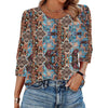 Fantaslook Womens Tops 3/4 Sleeve with Buttons Dressy Casual Blouses Summer Shirts Beach Vacation Trendy Clothes