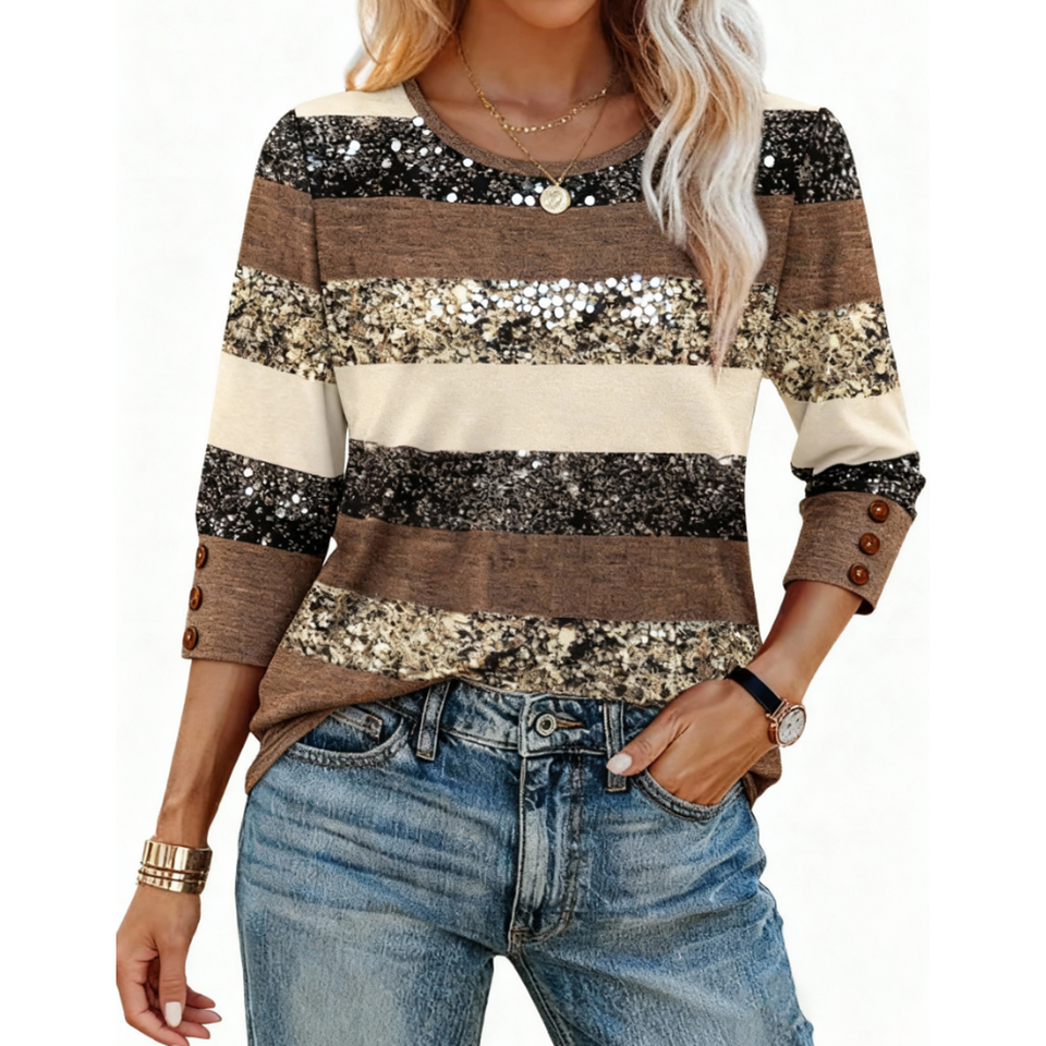 Fantaslook Womens Tops 3/4 Sleeve with Buttons Dressy Casual Blouses Summer Shirts Beach Vacation Trendy Clothes