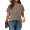 Fantaslook Womens Tops V Neck Short Sleeve Sweater Shirts Dressy Casual Tunic Blouses Summer Tops with Button
