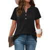 Fantaslook Womens Tops V Neck Short Sleeve Sweater Shirts Dressy Casual Tunic Blouses Summer Tops with Button