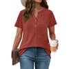 Fantaslook Womens Tops V Neck Short Sleeve Sweater Shirts Dressy Casual Tunic Blouses Summer Tops with Button