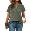 Fantaslook Womens Tops V Neck Short Sleeve Sweater Shirts Dressy Casual Tunic Blouses Summer Tops with Button