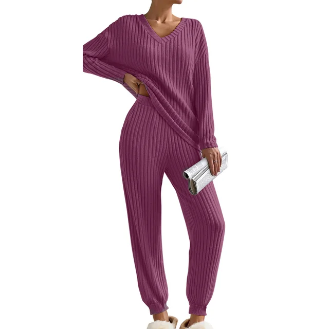 Fantaslook Womens Pajamas Sets Long Sleeve Shirts and Drawstring Pants With Pockets Two Piece Lounge Sets Fall Oufits