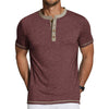 GENTS BLISS Henley Men Shirts Short Sleeve T-shirts for Men Crew Neck Color Block Men Shirts
