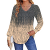 FANTASLOOK LONG SLEEVE SHIRTS FOR WOMEN FALL TOPS DRESSY CASUAL BLOUSES PLEATED V NECK TUNIC TOPS