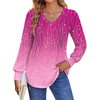 FANTASLOOK LONG SLEEVE SHIRTS FOR WOMEN FALL TOPS DRESSY CASUAL BLOUSES PLEATED V NECK TUNIC TOPS