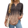 Fantaslook Womens Blouses 3/4 Sleeve V Neck Henley Shirts Dressy Casual Tops Summer Fall Fashion Clothes