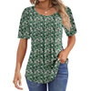 Fantaslook Blouses for Women Pleated Short Sleeve Tunic Tops Dressy Casual Summer Shirts
