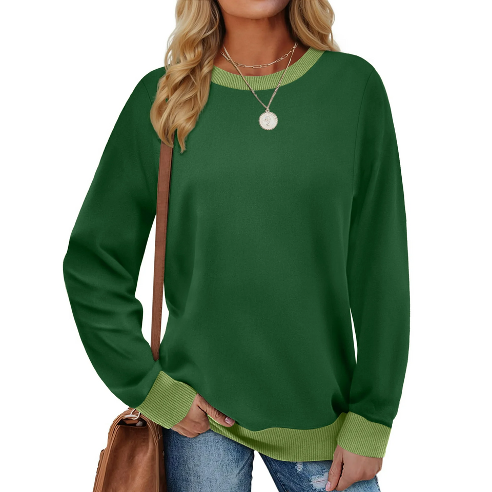 Fantaslook Color Block Sweatshirts for Women Crewneck Long Sleeve Shirts Fashion Tops Pullover Sweatshirts Fall Outfits