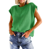 Fantaslook Cap Sleeve Sweaters for Women Casual Crew Neck Loose Knit Lightweight Sweater Vest Pullover Tops
