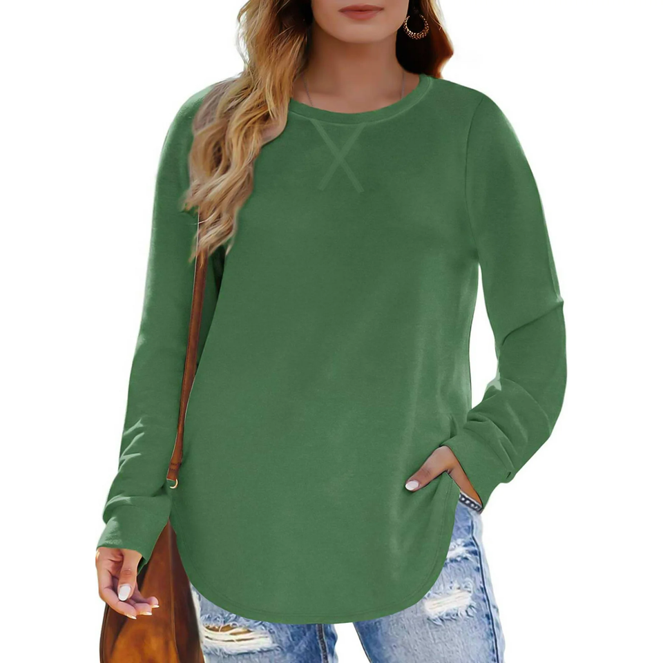 Fantaslook Plus Size Sweatshirts for Women Crewneck Casual Tunic Tops Long Sleeve Shirts