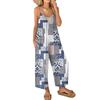 Fantaslook Jumpsuits for Women Casual Sleeveless Spaghetti Strap Rompers Boho Wide Leg Jumpsuits Overalls Dressy Trendy Outfits Clothes