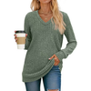 Fantaslook V Neck Long Sleeve Shirts for Women Dressy Casual Fall Tops Lightweight Tunic Pullover Fashion Clothes