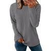 Fantaslook Textured Tops for Women Crew Neck Long Sleeve Shirts Fall Blouses Casual Basic Tee