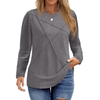Fantaslook Women Plus Size Tops Pleated Crewneck Long Sleeve Shirts Dressy Casual Blouses Fall Tunic Tops