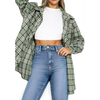Fantaslook Plaid Flannel Shirts for Women Oversized Long Sleeve Button Down Shirts Blouses Tops