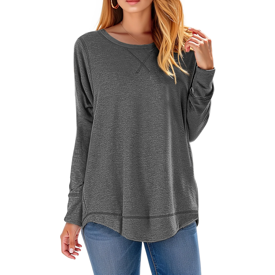 Fantaslook Womens Fall Tops Long Sleeve Shirts Casual Tunic Top Basic T Shirts Tees