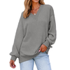 Fantaslook Waffle Knit Womens Sweatshirts Long Sleeve V Neck Shirt Loose Fall Outfits Pullover Casual Tops