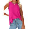 Fantaslook Womens Tank Tops Crewneck Casual Summer Side Split Sleeveless Shirts Floral Blouses