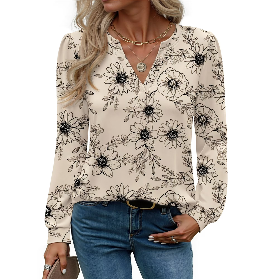 Fantaslook Womens Tops Long Sleeve V Neck Blouses Business Casual Shirts Fall Fashion Dressy Tops