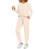 Fantaslook Womens Pajamas Sets Crew Neck Long Sleeve Tops and Pants Two Piece Lounge Sets Fall Outfits with Pockets