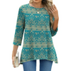 Fantaslook Plus Size Women Tunic Tops 3/4 Sleeve Dressy Casual Blouses Loose Flowy Floral Shirts