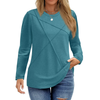 Fantaslook Women Plus Size Tops Pleated Crewneck Long Sleeve Shirts Dressy Casual Blouses Fall Tunic Tops