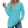 Fantaslook V Neck Blouses for Women Dressy Casual Tops Button Long Sleeve Shirts Trendy Fall Tops
