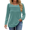Fantaslook Long Sleeve Shirts for Women Fall Dressy Casual Blouses Fashion Pleated Tunic Tops