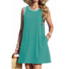 Fantaslook Color Block Dresses for Women Summer Casual Beach Sundress Sleeveless Tank Trendy Mini Dresses