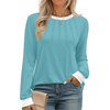 Fantaslook Women Blouses Color Block Long Sleeve Shirts Pleated Fall Tops Fashion Dressy Blouses