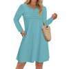 Fantaslook Pleated Long Sleeve Dresses for Women Fashion Fall Dresses Casual Dress with Pockets